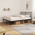thumbnail image 1 of vidaXL Metal Bed Frame with Headboard Black 135x190 cm Double, 1 of 5