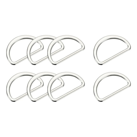 Metal D Rings Buckle, 30 Pack 20mm(0.79") 1.7mm Thick Welded D Rings Buckle, Silver Tone