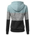 thumbnail image 1 of Femmes Filles Sweat à Capuche Patchwork avec Cordon de Serrage, 1 of 4