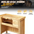thumbnail image 5 of Magshion Solid Rubber Wood Workbench, 38.97" x 19.68" x 38.97", Featuring 5-Step Drawer Design for Garage, Workshop, Home and Office Use, 5 of 6