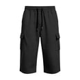 thumbnail image 4 of Dresfit Men's Cargo Shorts Long Baggy Shorts 2026 Summer Drawstring Multi Pockets Hiking Bottoms Big and Tall Relaxed Fit Lightweight Fishing Short Pants 3XL, 4 of 9