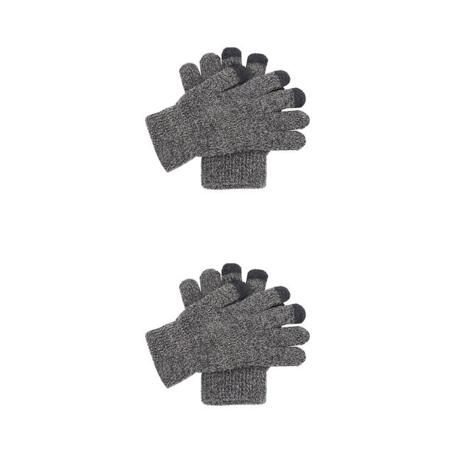 QualitChoice Phone Touch Screen Gloves Cycling Hiking Camping Hands Warm Keeping Accessory medium grey 2Set