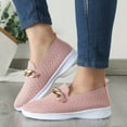 thumbnail image 4 of B91xZ Chaussures pour Femmes Plates Confortables Chaussures de Travail Mignonnes Mocassins à Enfiler Ballerines, Rouge 8.5, 4 of 5