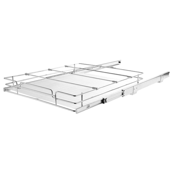 Pull Out Cabinet Organizer, 20"Wx22"Dx7"H Install Size, Heavy Duty Sliding Drawer Storage for Under Sink Pantry, Steel Roll Out Shelves