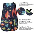 thumbnail image 2 of Yayeee Double Oven Mitt Kitchen Heat Resistant Baking 35" x7" Quilted Glove, Cartoon Space Cat, 2 of 6