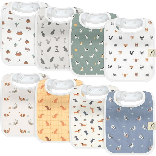 Baberos KeaBabies de algodón orgánico superabsorbentes, paquete de 8 unidades