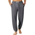 thumbnail image 2 of Dwelliawo Mens Pajama Pants Soft Lightweight Pant Separate Bottoms Joggers Pants Loose Fit Elastic Waist Pajama with Pockets Dark Gray 2XL, 2 of 4