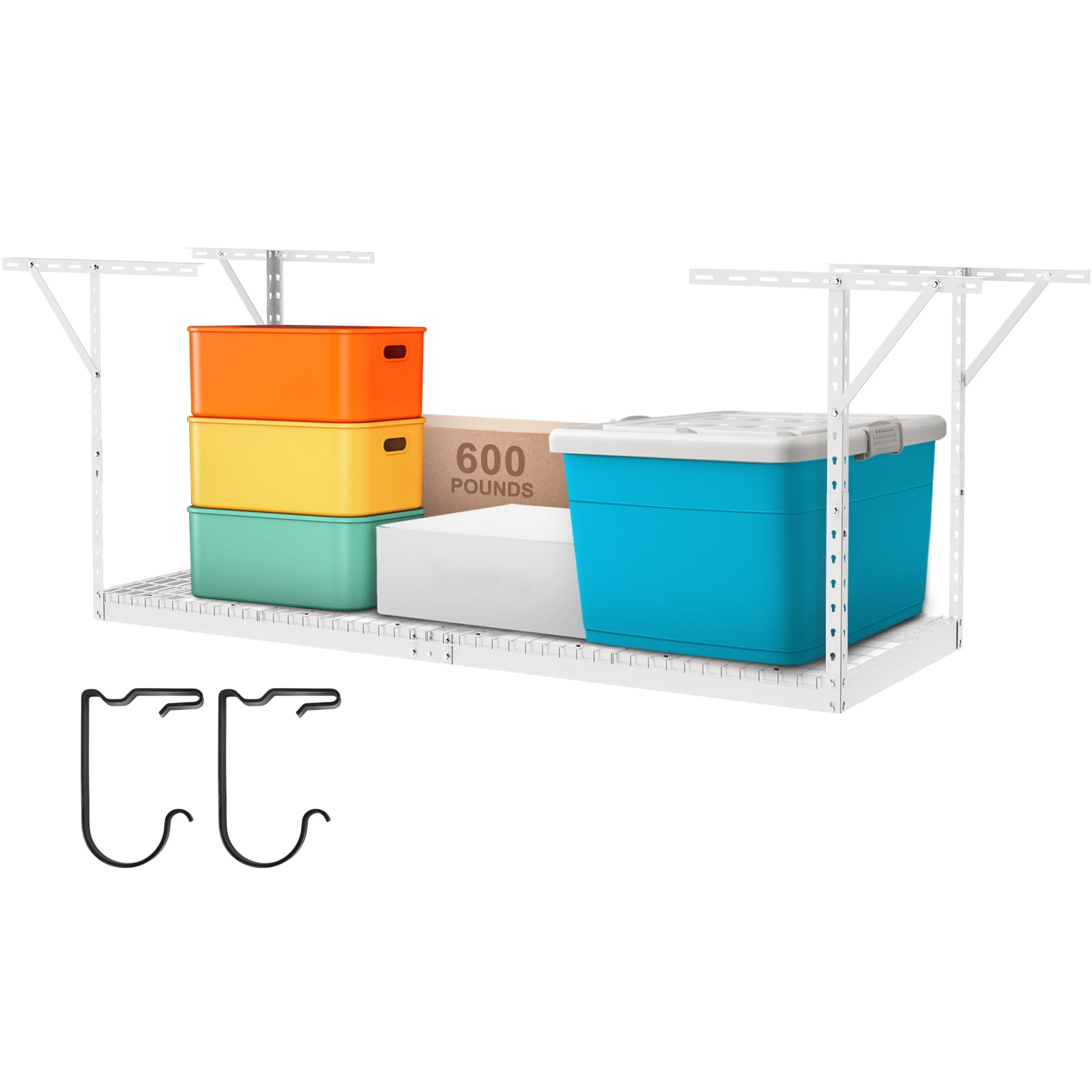 KFFKFF Overhead Adjustable Garage Storage Rack 36x96" Ceiling Rack 600lb White