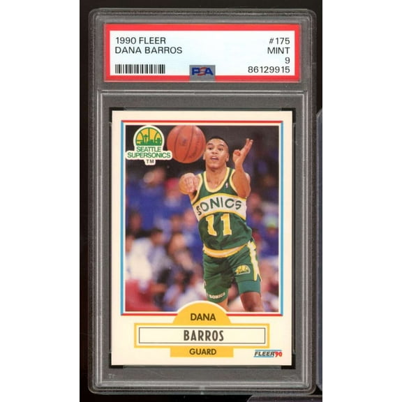 Dana Barros Rookie Card 1990-91 Fleer #175 PSA 9