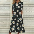 thumbnail image 1 of SMihono Robe Bohème d'Été pour Femmes Grande Taille Femmes Aguichant Unie Sans Manches Robe d'Été Col Rond Ample à Enfiler Robes, 1 of 5