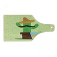 thumbnail image 1 of Hispanic Cutting Board, Mexican Cartoon Image of Cactus with Sombrero Hat and Tequila Glass, Decorative Tempered Glass Cutting and Serving Board, in 3 Sizes, by Ambesonne, 1 of 2
