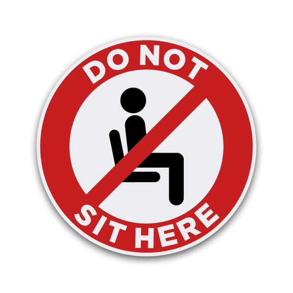 (25 Pack) Do Not Sit Here Chair Decals. Help Social distancing by Marking which Seats not to sit at.