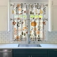 thumbnail image 2 of 3-Piece Thanksgiving Kitchen Curtain Set - Ruffled Valance and Tier Curtains with Rod Pocket, Fresh Fall Harvest Pattern for Farmhouse Kitchen Windows Decor, 54"x18" + 27.5"x36"x2, 2 of 5