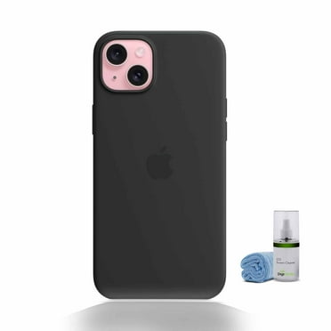 Apple iPhone 15 Plus Silicone Case in Black Bundle with Cleaning Kit