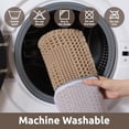 thumbnail image 6 of Waffle Bath-Mat, Absorbent Bath Mats for Bathroom Non Slip, Machine Washable Bathroom Rugs with Tassels Ultra Soft Boho Bath Rugs for Floor 17''x24'' Beige, 6 of 7
