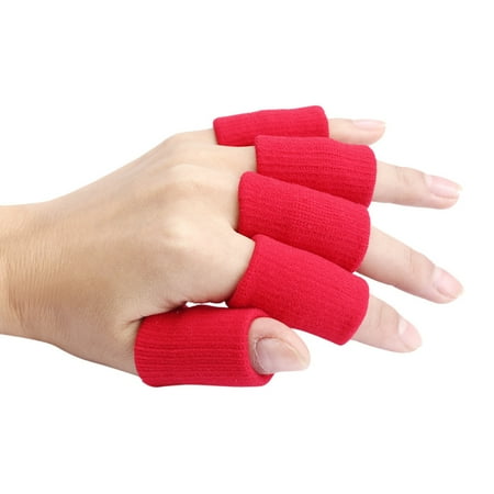

PhoneSoap 10pcs Stretch Basketball Finger Guard Support Sleeves Protector Red Red