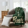 thumbnail image 2 of The Northwest Group  Milwaukee Bucks 50" x 60" Signature Raschel Plush Throw Blanket, 2 of 2
