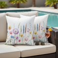 thumbnail image 5 of Outdoor Pillow Covers Spring Wildflower Watercolor Floral Waterproof Pillow Cases 20x20 Set of 2, Pastoral Garden Flower Art Throw Pillow Cover Pillowcase for Patio Balcony Couch Garden, 5 of 9