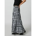 thumbnail image 6 of Michellecmm  Women's Plaid Skirt Loose Elastic Waist Ruffled Tiered Long Skirt, 6 of 8