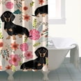 thumbnail image 4 of Dachshund and Flower Shower Curtain 84"x72" ,Bathroom Decorative Shower Curtains Set with 12 Hooks,Modern Waterproof Washable Shower Curtain, 4 of 6
