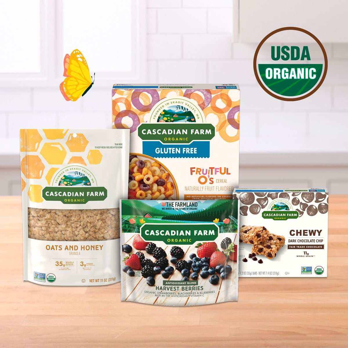 Cascadian Farm Organic Vanilla Chip Granola Bars - 10ct - Pack of 2