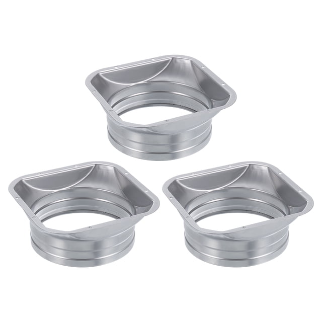 Unique Bargains Bride de Raccord de Conduit 6 Pouces Interface Carrée à Ronde Bride de Tuyau Droit, 3 Pcs