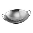 thumbnail image 2 of Wok de acero inoxidable,Wok de acero inoxidable Wok de fondo redondo Wok chino,Olla wok de doble oreja,sartén antiadherente,sartén wok,Sartén para condimentar la cocina del, 2 of 8