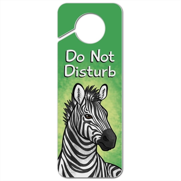 Zebra Face Plastic Door Knob Hanger Sign