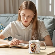 Weloille Ceramic Coffee Mug 1 Piece, 12 Ounce Large Capacity Elegant Water Cup, Heat Resistant Microwave Safe Drinking Cup, for Home Office Coffee Milk Tea Juice Daily Drinking Use