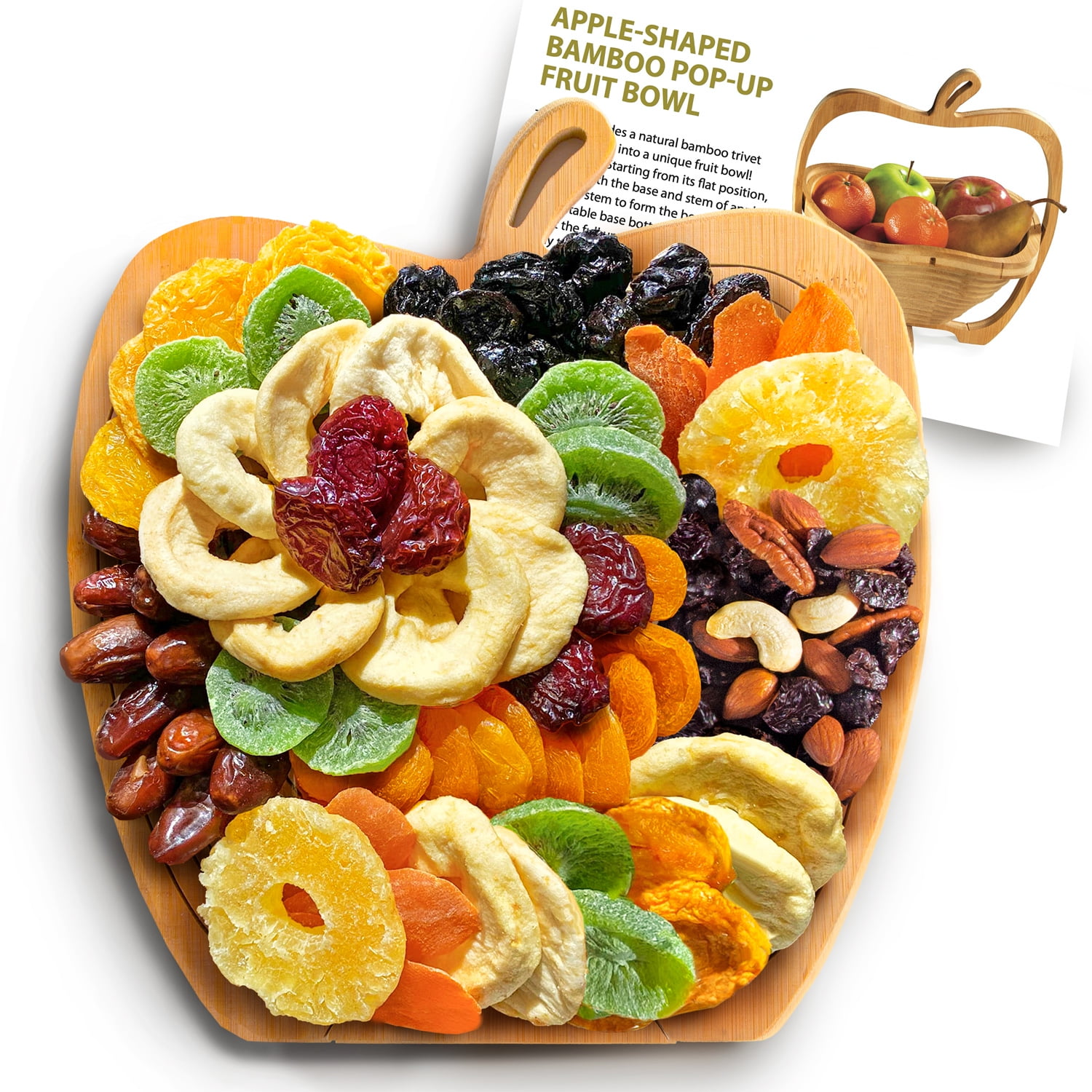 Golden State Fruit Dried Fruit & Apple Bamboo Fruit Bowl