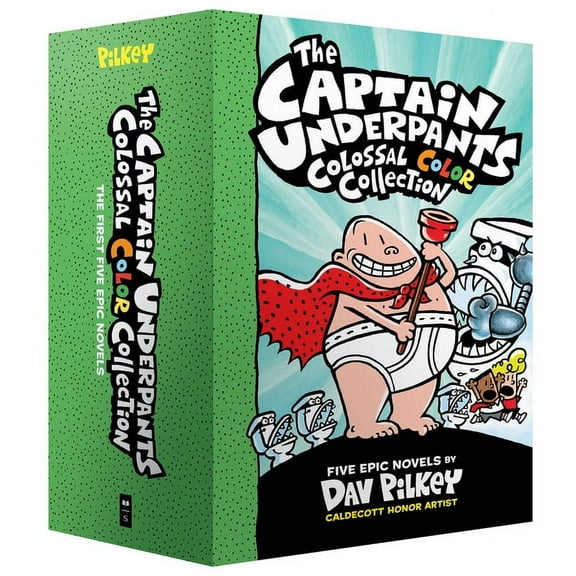 Captain Underpants The Captain Underpants Colossal Color Collection (Captain Underpants #1-5 Boxed Set): From the Creator of Dog Man, (Paperback)