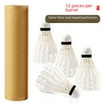 thumbnail image 1 of Premium Durable Goose Feather Shuttlecocks with Nylon Fiber Cork Base - 3-Pack in Storage Bucket for Training & Entertainment, Ideal for Wholesale and Drop Shipping, 1 of 5