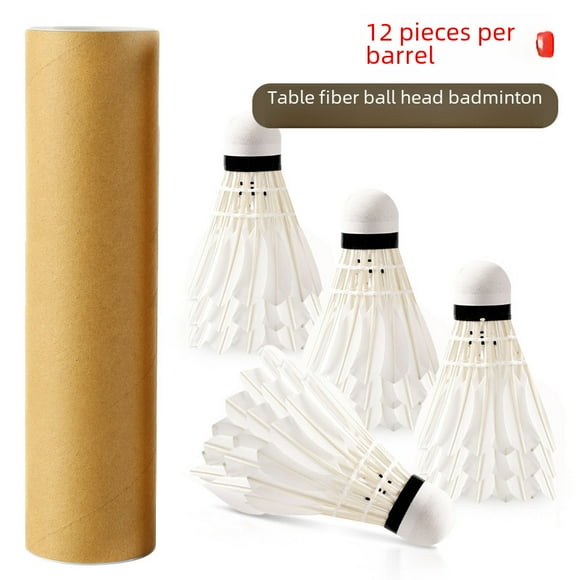 Volant de Plumes d'Oie Durable Premium avec Base en Liège en Fibre de Nylon - Lot de 3 Seau de Rangement pour l'Entraînement et le Divertissement, Idéal pour la Vente en Gros et l'Expédition