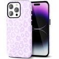 thumbnail image 1 of FZC-Cheetah Étui de Téléphone Imprimée pour iPhone 14 Pro Max, Mignonne Étui Léopard pour Femmes, Design Imprimé Animal Rétro Tendance Luxe, Motif Esthétique Étui Rigide en Plastique, Lilas Violet, 1 of 4