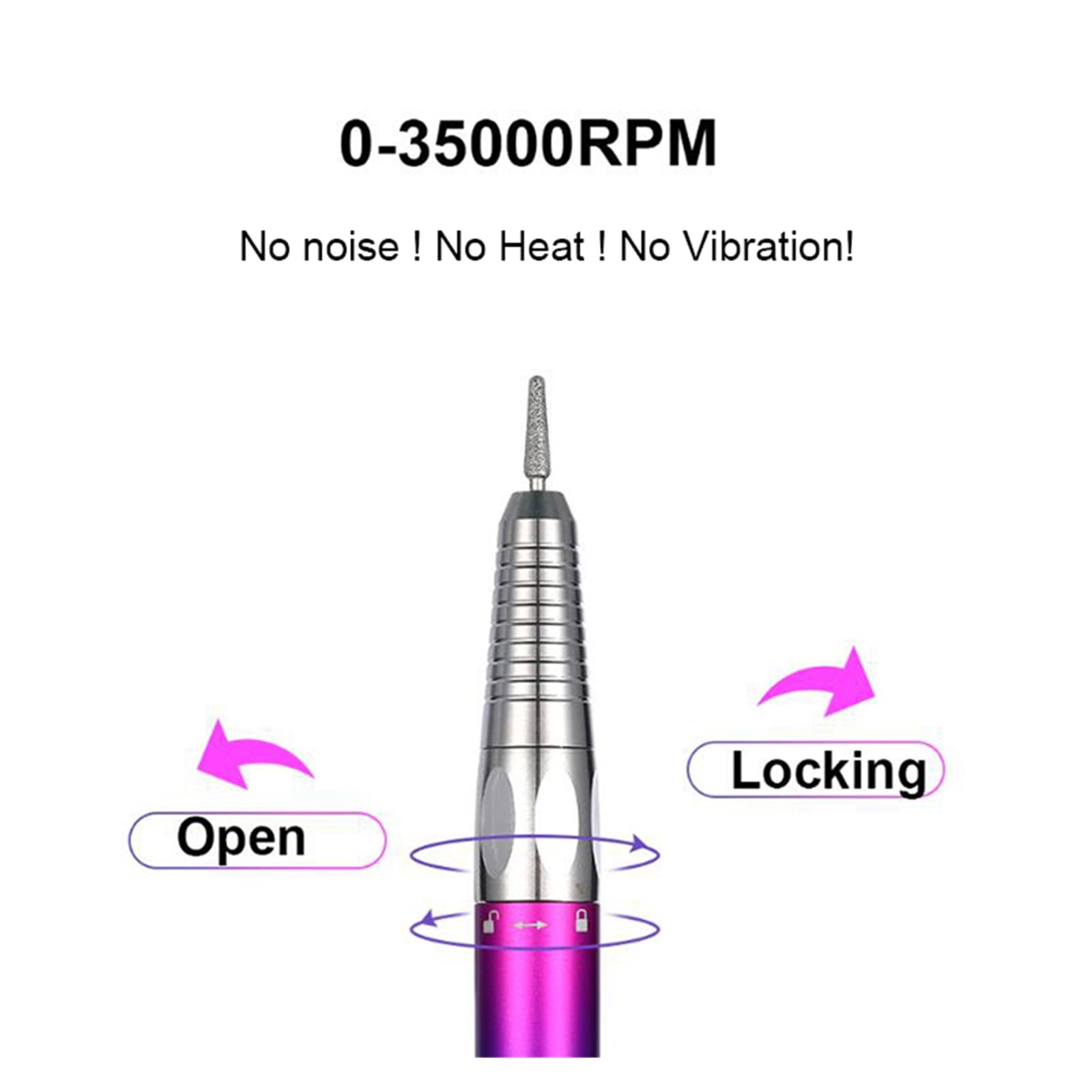 35000 RPM Nail Drill, Portable Electric Nail File For Pedicure Manicure Machine, Nail Art Salon Tools ,Low Noise