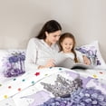 thumbnail image 5 of Castle Fairy Purple Floral Rose Twin Comforter Sets,Fashion Romantic Flowers Bedding Set, 5 of 8