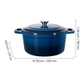 thumbnail image 2 of Enameled Cast Iron Dutch Oven 6 qt, Dual Handles & Lid, Oven/Induction 500°F, Braising/Stews/Roasting/Bread Baking, Blue, 2 of 10