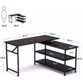 thumbnail image 7 of TribeSigns Modern L-Shaped Desk with Storage Shelves, 360° Rotating Desk Corner Computer Desk Study Writing Table Workstation with Open Shelves for Home Office, High Glossy Finish (Black), 7 of 7