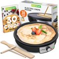 thumbnail image 1 of nutrichef Electric Crepe Maker Pan & Griddle, 12 Inch Nonstick Cooktop, LED Indicators & Adjustable Temperature Control, Includes Spatula, Batter Spr, 1 of 7
