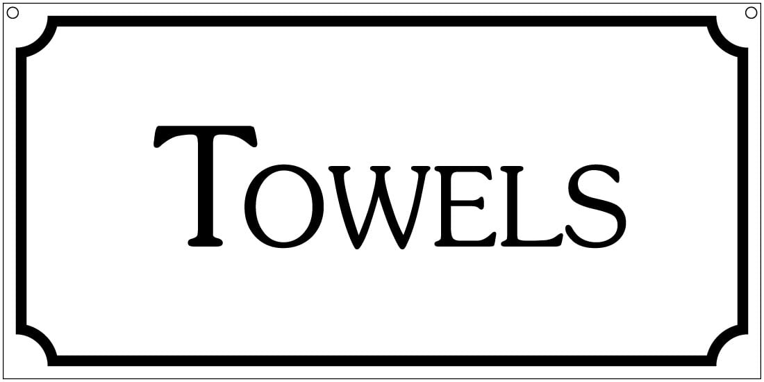 Towels 6x12 Aluminum pool laundry home hotel sign