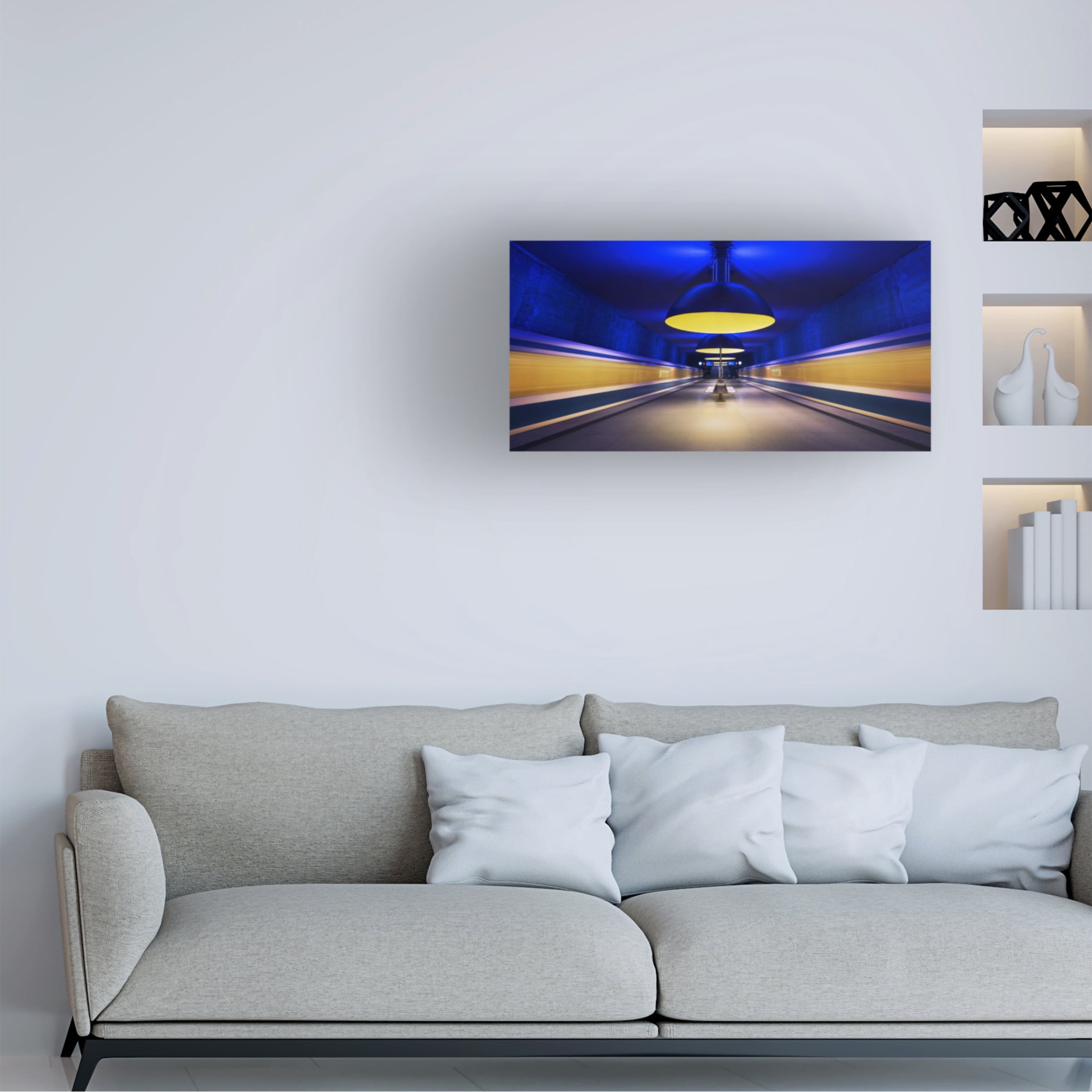 Canvas Wall Art - Ivan Ferrero 'Underground Lights' Wall Art for Living Room, Bedroom, or Office Décor by Trademark Fine Art - 47 x 24 Inches