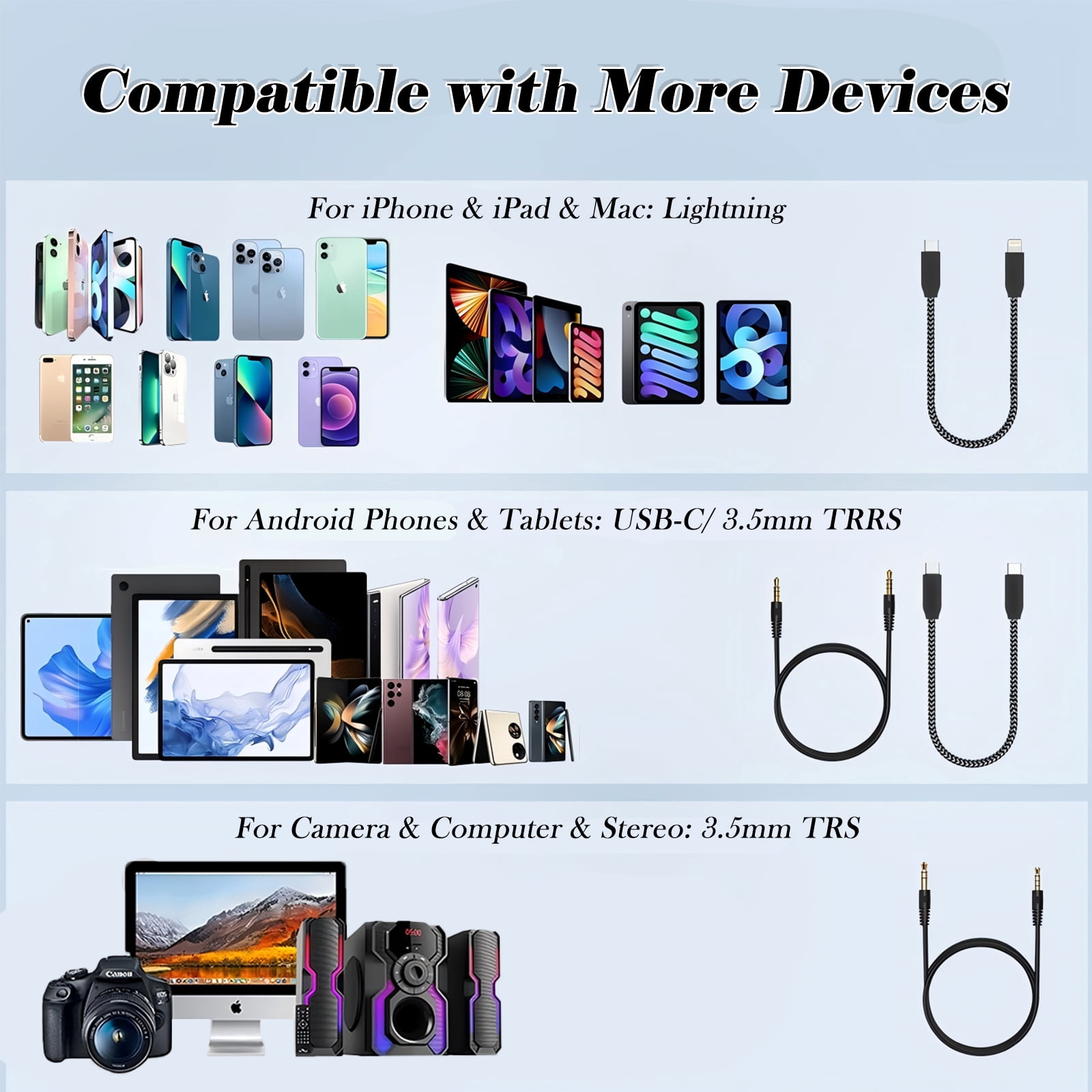 RONY 160ft Camera Microphones: Dual Wireless Lavalier Lapel Mini Mic Compatible with iPhone Camera Android Laptop