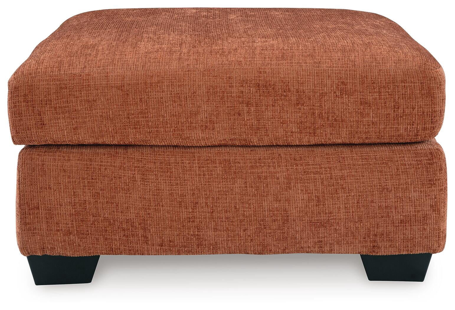 Signature Design by Ashley Aviemore Oversized Spice Orange Accent Ottoman - Large Square Ottoman with Firm Cushioning