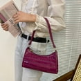 thumbnail image 2 of FunnyBeans Retro Classic Clutch Shoulder Bag with Zipper Closure for Female, Purple, 2 of 9