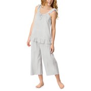 Carole Hochman Cotton-Blend Woven Seersucker Culotte Pajama Set