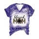 thumbnail image 4 of Fiudx Ofertas de La Semana Camiseta Holgada Estampada con Cuello En V y Manga Corta para Mujer, 4 of 5