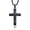 C, variant on Cross Necklace for Men, Black Gold Latin Cross Pendant with Natural Turquoise, 22"+2" Chain, Protection Jewelry