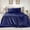 Navy, variant on Satin Sheets Set Queen Size, 4 Pieces Soft Silky Bedding Sheets Set with Elastic Corner Straps and 14 Inches Deep Pocket, Includes 1 Fitted Sheet, 1 Flat Sheet, 2 Pillowcases, Navy