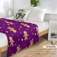 thumbnail image 4 of Christmas Gingerbread Throw Blanket Soft Warm Ball Purple Lightweight Flannel Plush Fuzzy Blankets Gift for Women Kids Boys Teens 50X60 in, 4 of 6