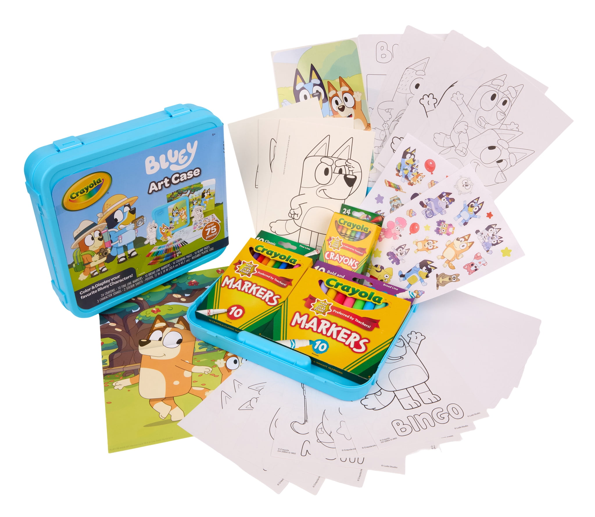 Crayola Bluey Create & Color Art Case, 75+ Pcs, Travel Activities